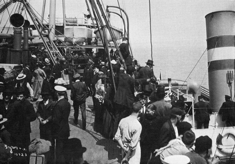 Immigrants boarding the S.S. Patricia