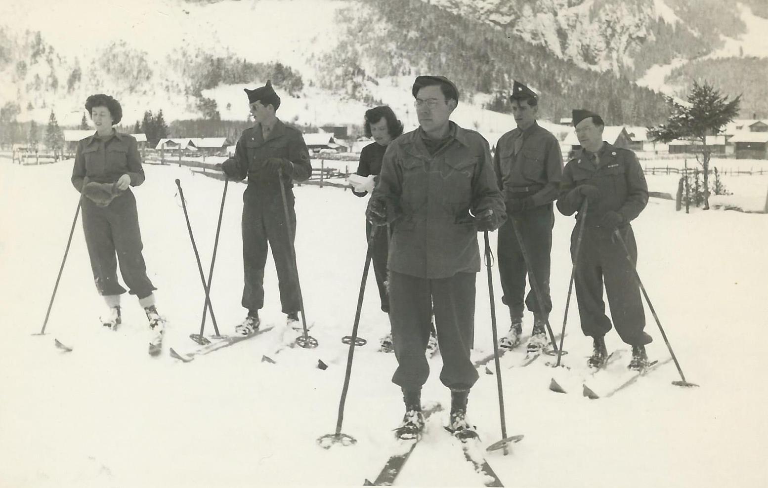 Skiing lessons (James McNitt at right)