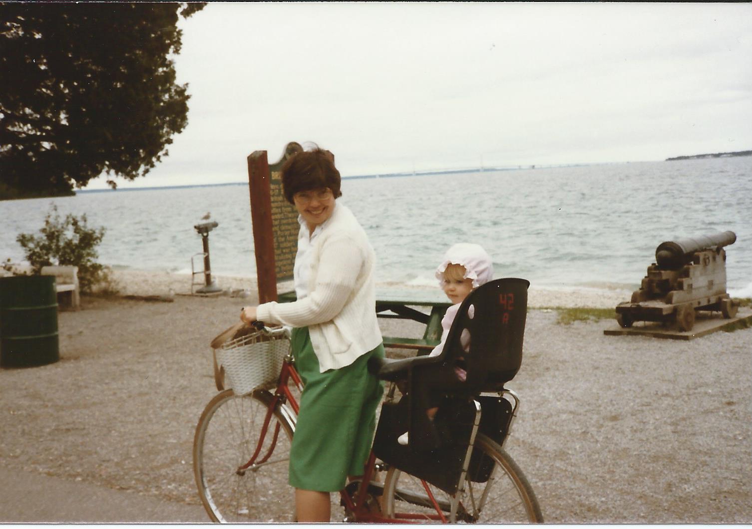 Marilyn with Rebecca on Mackinac 
              Island, September 1985