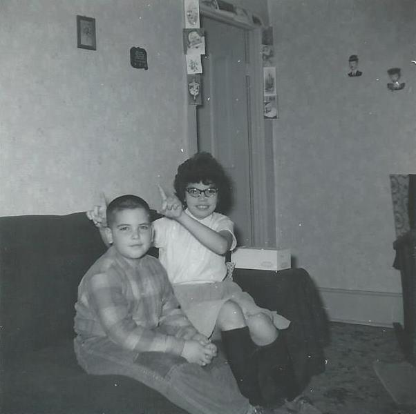 Marilyn Munsell and John Munsell waiting to open Christmas presents