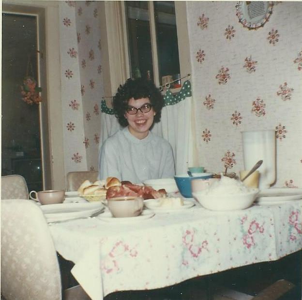 Marilyn Munsell at the kitchen table