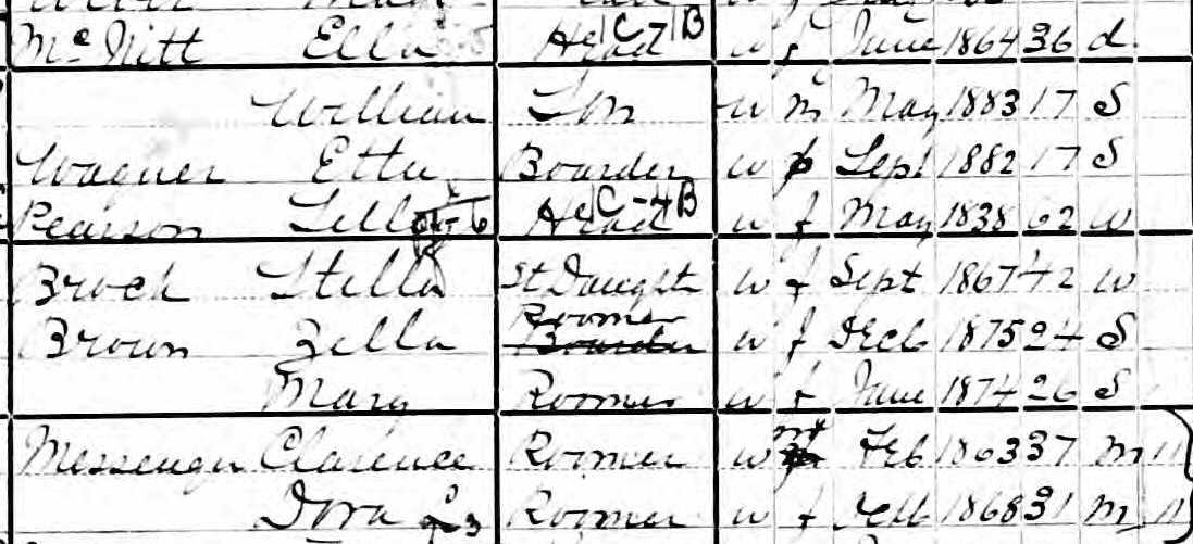 Bill McNitt 1900 census record