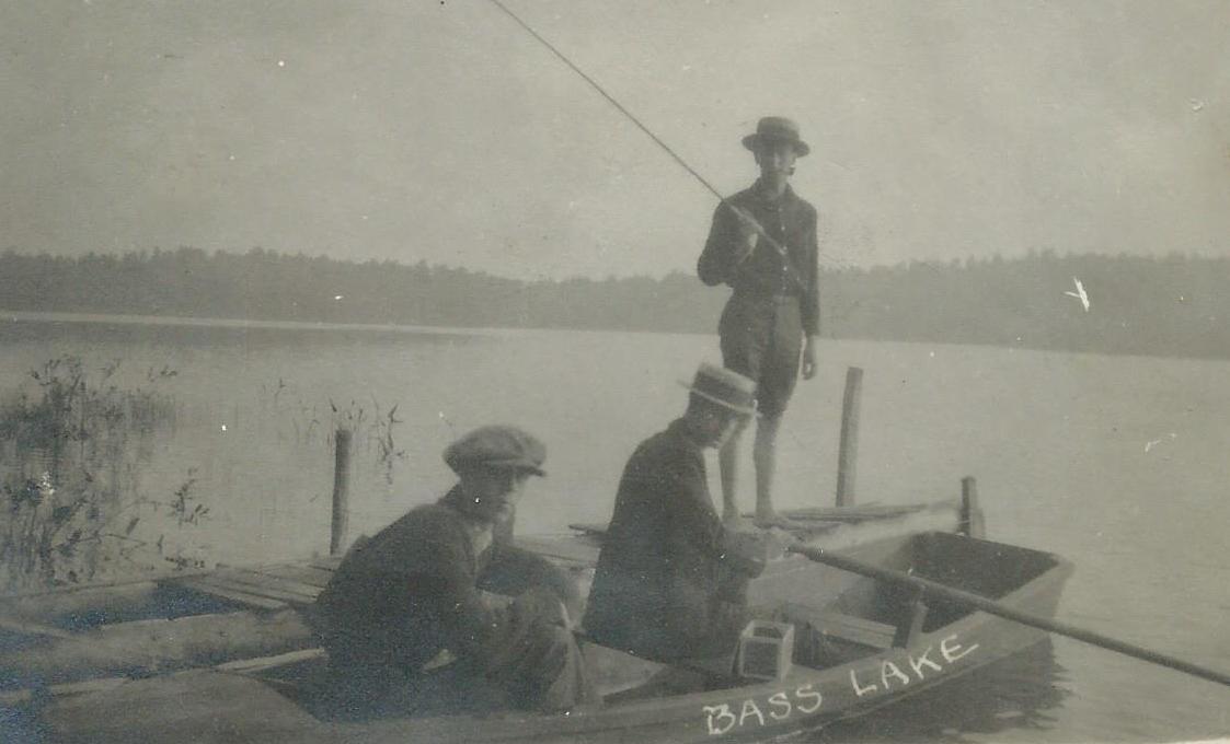 Bill (at left in boat) at Bass Lake