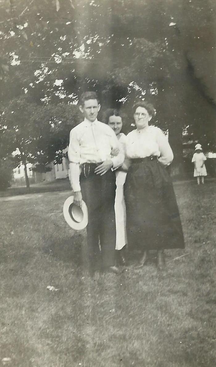 Bill McNitt with his sister Grace and mother Ella