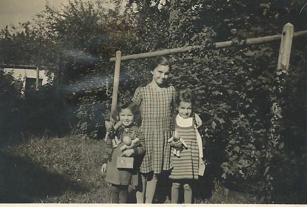 Ruth with her host family "sisters" Barbel and Helga at Zwonitz